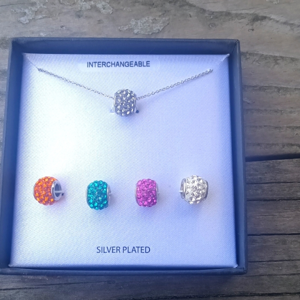 Vibrant Multicolor Stone Necklace in Silver Setting